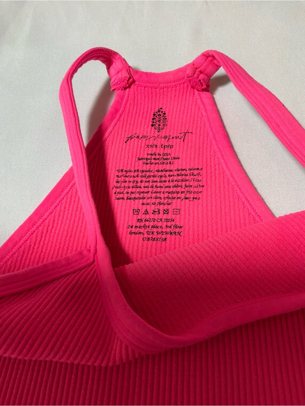 Free People Bright Pink Ribbed Racerback Tank - Picture 4 of 5